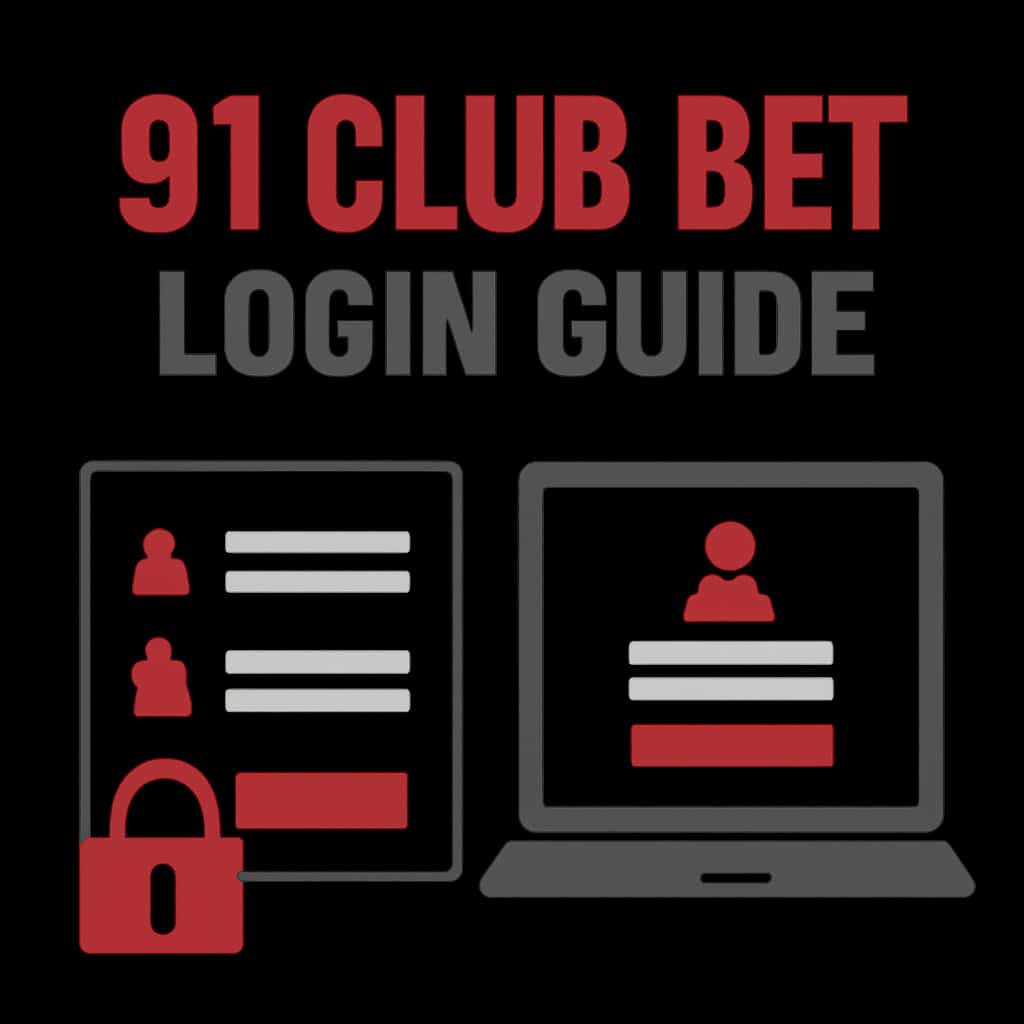 Illustration depicting the login process for 91 Club Bet.