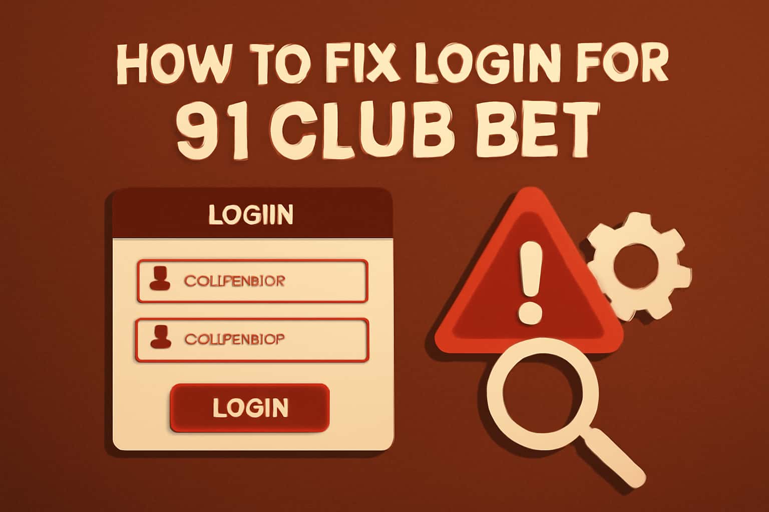 Informational graphic on resolving login issues for the 91 Club Bet app.